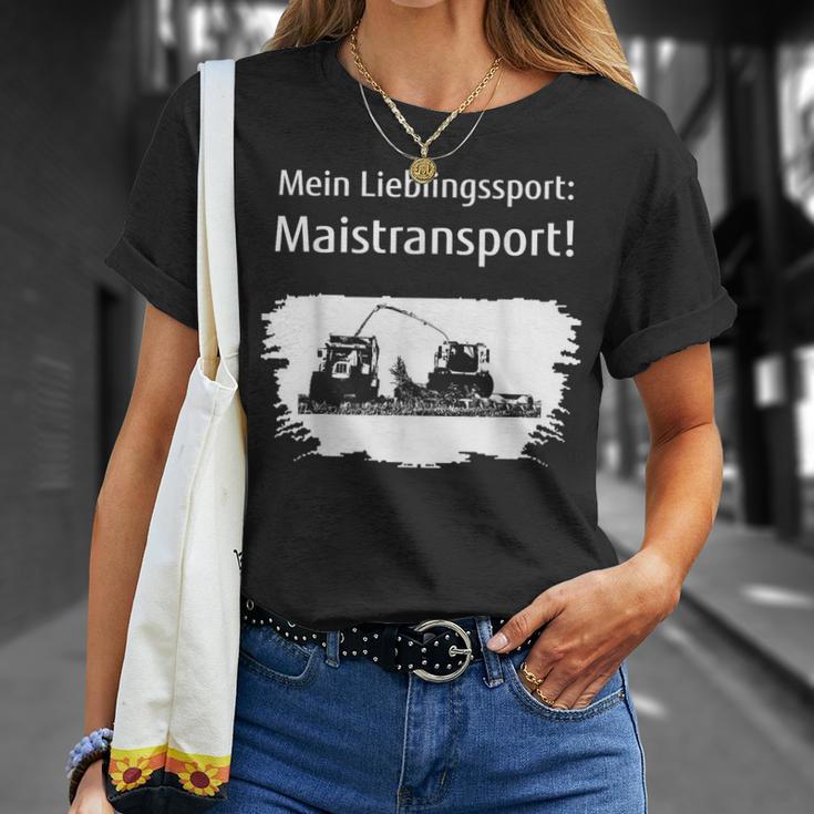 Landwirt Mais Häckseln Mein Lieblingssport Maistransport T-Shirt Geschenke für Sie