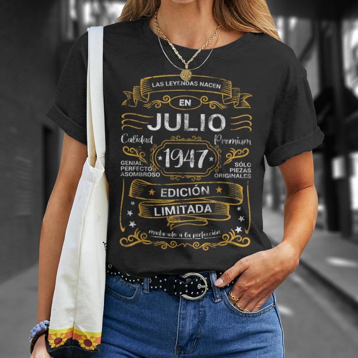 Leyendas Nacen Julio 1947 Cumpleaños Hombre Camiseta unisex Regalos para ella