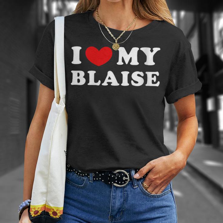 I Love My Blaise J'aime Mon Blaise T-Shirt Cadeaux pour elle