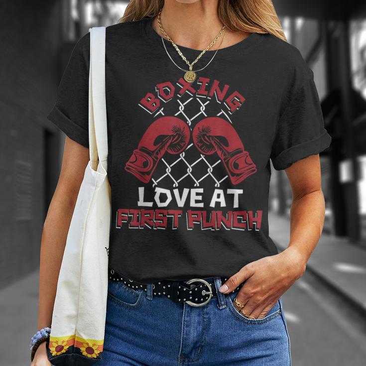Love At First Punch Professional Boxer Muay Thai Boxing T-Shirt Gifts for Her Love At First Punch Professional Boxer Muay Thai Boxing T-Shirt Gifts for Her