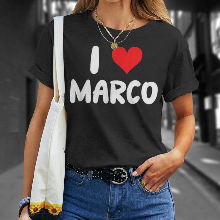I Love Marco – Cœur – Nom T-Shirt Cadeaux pour elle