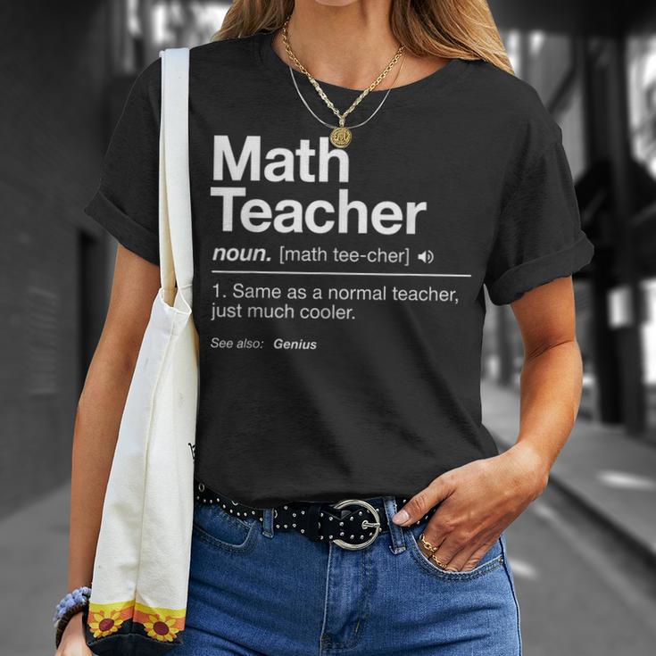 Math Teacher Definition Back To School First Day T-Shirt Gifts for Her