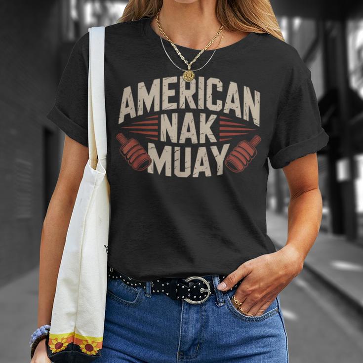 Muay Thai American Nak Fighter Identity Boxing Proud Sport T-Shirt Gifts for Her