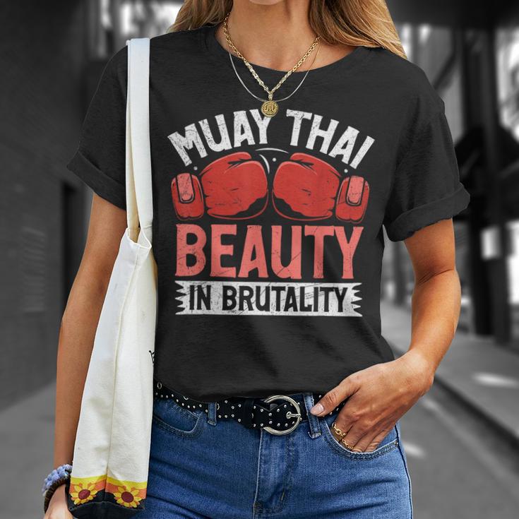 Muay Thai Beauty In Brutality Muay Thai T-Shirt Gifts for Her Muay Thai Beauty In Brutality Muay Thai T-Shirt Gifts for Her