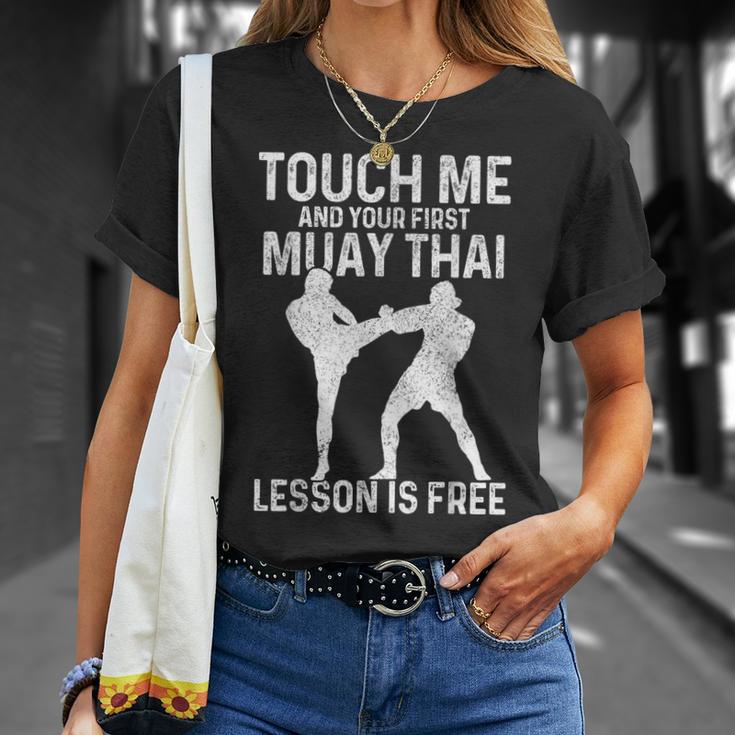 Muay Thai Boxing Kickboxing Your First Lesson Is Free T-Shirt Gifts for Her Muay Thai Boxing Kickboxing Your First Lesson Is Free T-Shirt Gifts for Her