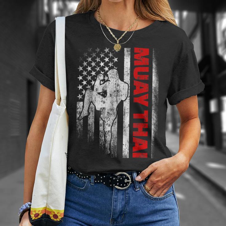 Muay Thai Boxing US American Flag T-Shirt Gifts for Her Muay Thai Boxing US American Flag T-Shirt Gifts for Her