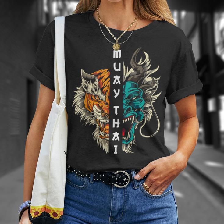 Muay Thai Dragon Tiger T-Shirt Gifts for Her