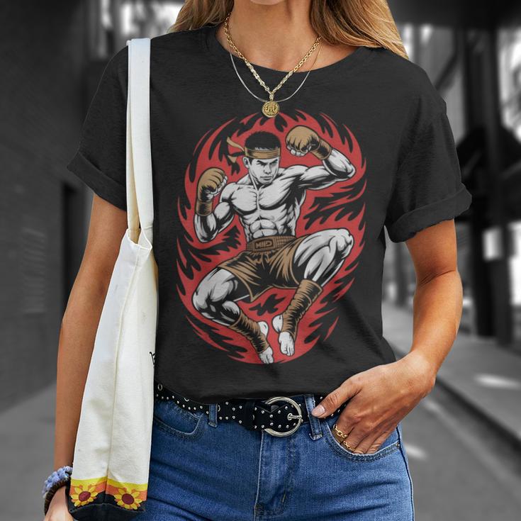 Muay Thai Elbow Strike Silhouette Minimal Clean Sport T-Shirt Gifts for Her