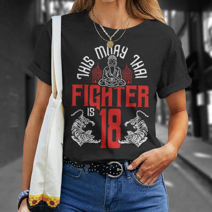 Muay Thai Fighter Is 18 Thai Boxing Muay Thai 18th Birthday T-Shirt Gifts for Her Muay Thai Fighter Is 18 Thai Boxing Muay Thai 18th Birthday T-Shirt Gifts for Her