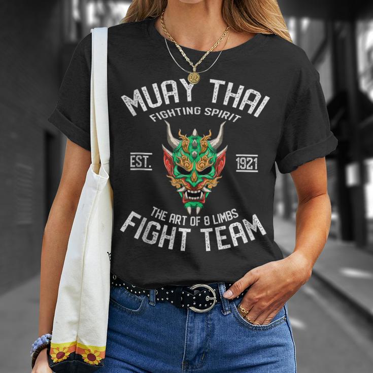 Muay Thai Oni Fight Team Kickboxing T-Shirt Gifts for Her