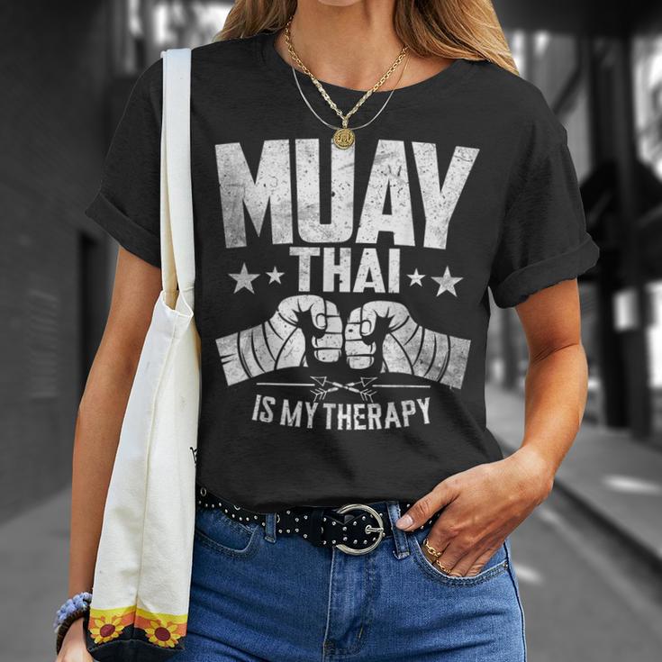 Muay Thai Is My Therapy Muay Thai Lovers Muay Thai T-Shirt Gifts for Her Muay Thai Is My Therapy Muay Thai Lovers Muay Thai T-Shirt Gifts for Her