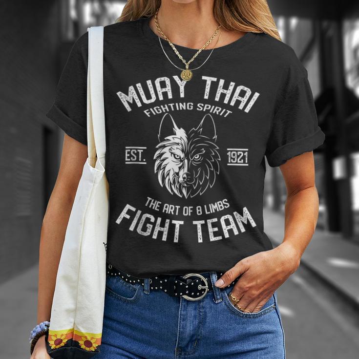 Muay Thai Wolf Fight Team Nak Muay Kickboxing T-Shirt Gifts for Her Muay Thai Wolf Fight Team Nak Muay Kickboxing T-Shirt Gifts for Her