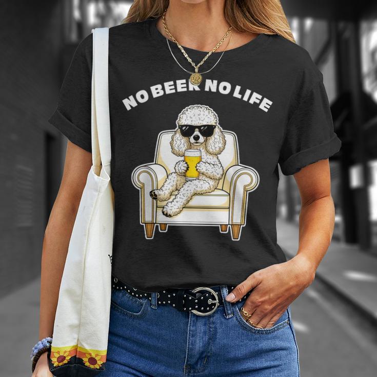No Beer No Life トイプードル グッズ ビール 酒 犬 おもしろ 面白い ネタ 笑える 飲み会 Tシャツ 彼女への贈り物