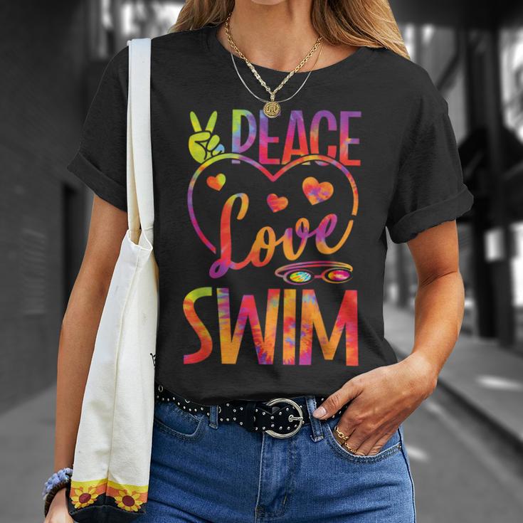 Peace Love Swim Swimming Tie Dye Swimmer Swimming Swim Team T-Shirt Gifts for Her Peace Love Swim Swimming Tie Dye Swimmer Swimming Swim Team T-Shirt Gifts for Her