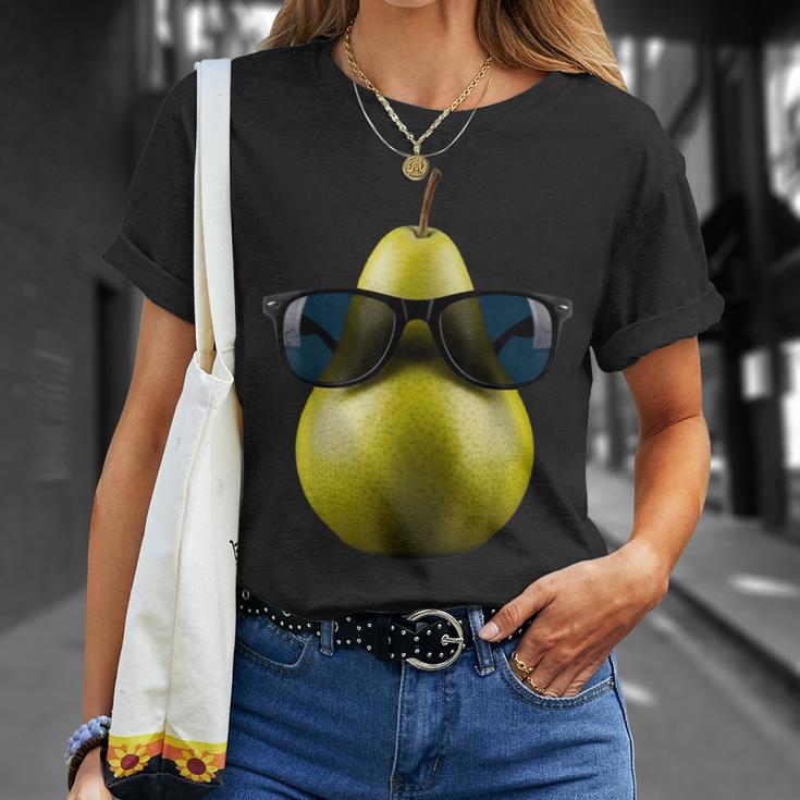 Pera Fresca Con Gafas Deol Fruta Divertida Camiseta unisex Regalos para ella