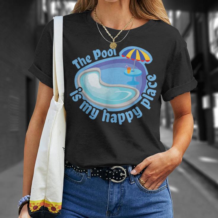 The Pool Is My Happy PlaceShirt Summer Swimming Tee T-Shirt Gifts for Her The Pool Is My Happy PlaceShirt Summer Swimming Tee T-Shirt Gifts for Her