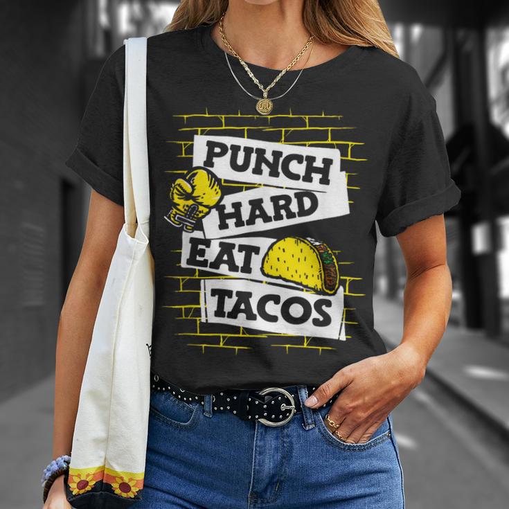 Punch Hard Eat Tacos Professional Boxer Muay Thai Boxing T-Shirt Gifts for Her