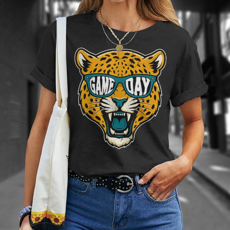 Retro Game Day Jaguar Sunglasses School Sports Team Spirit T-Shirt Gifts for Her