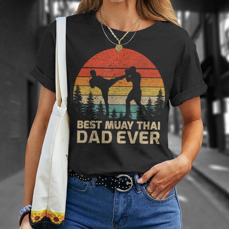 Retro Vintage Best Muay Thai Dad Ever Father's Day T-Shirt Gifts for Her