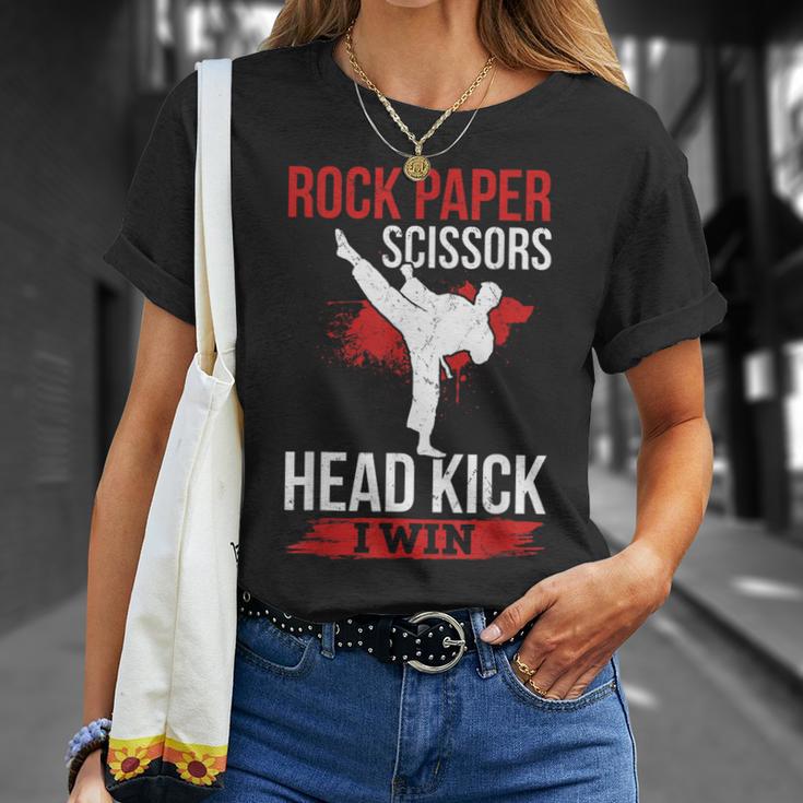 Rock Paper Scissors Head Kick I Win Muay Thai T-Shirt Gifts for Her Rock Paper Scissors Head Kick I Win Muay Thai T-Shirt Gifts for Her