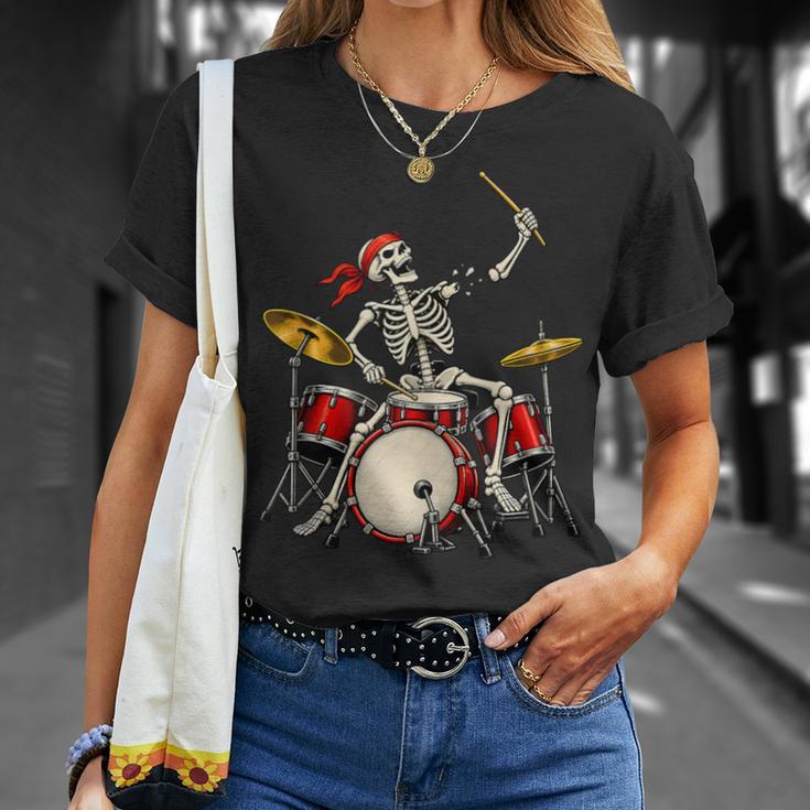 Skeleton Drummer Skull Drum Kit Halloween Sleeveless T-Shirt Gifts for Her