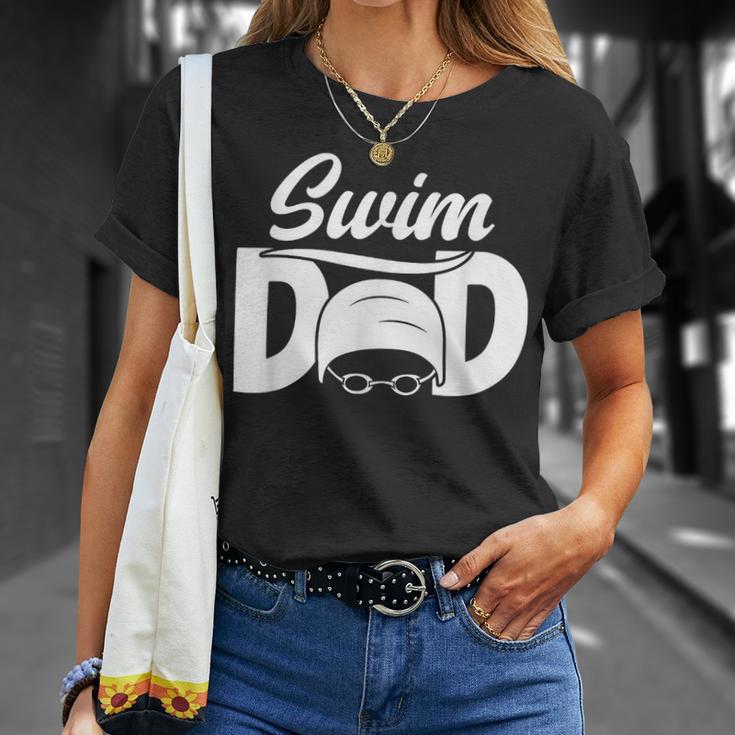 Swim Dad Proud Swimming Dad Of A Swimmer Dad Swim Father T-Shirt Gifts for Her
