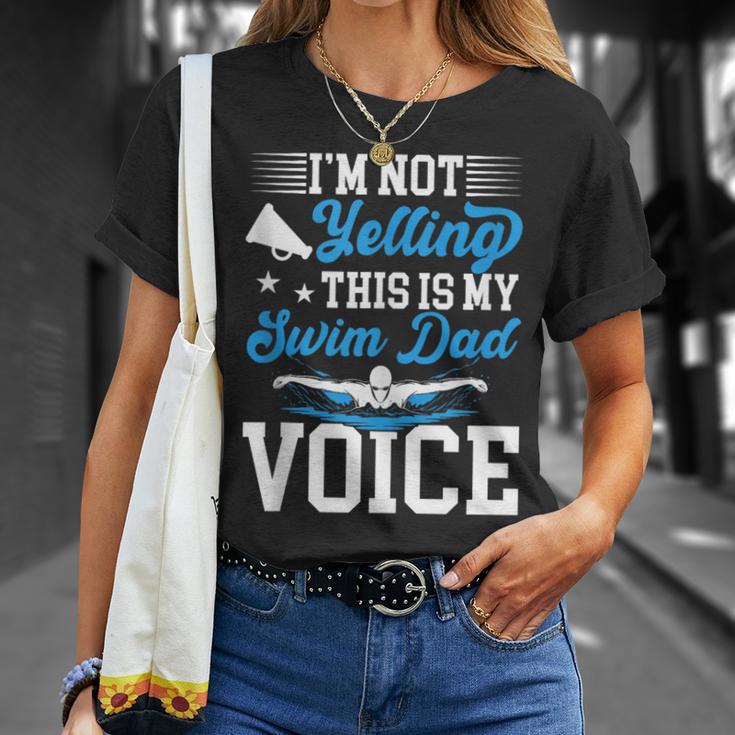 Swim Dad Voice Swimming Dad Of A Swimmer Father T-Shirt Gifts for Her