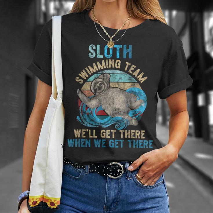 Swimmer Swim Sloth Swimming Team Retro T-Shirt Gifts for Her Swimmer Swim Sloth Swimming Team Retro T-Shirt Gifts for Her