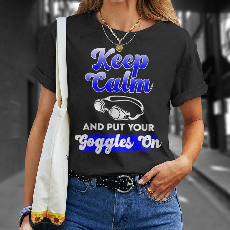 Swimming Goggles Saying Swim Team Gear T-Shirt Gifts for Her