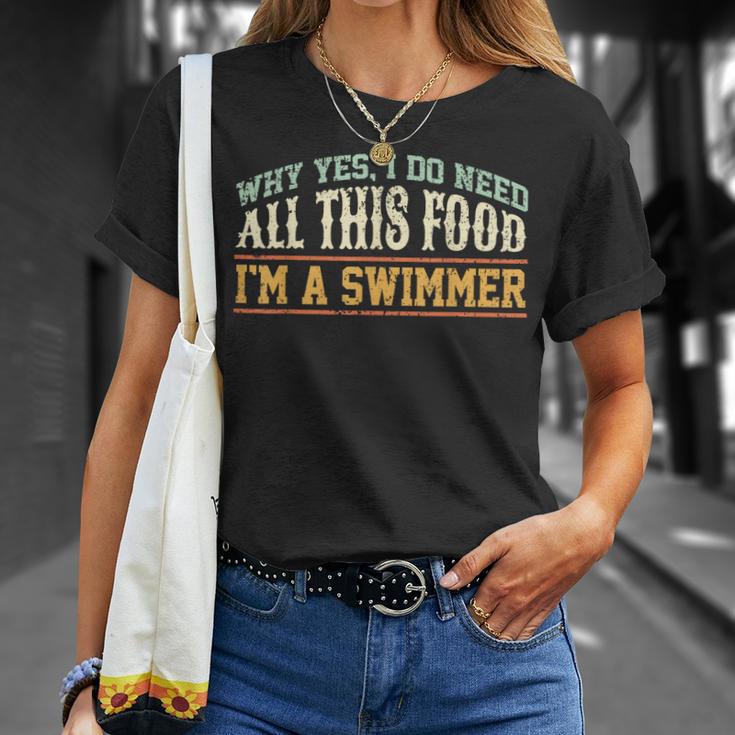 Swimming Swimmer Eating Swim T-Shirt Gifts for Her