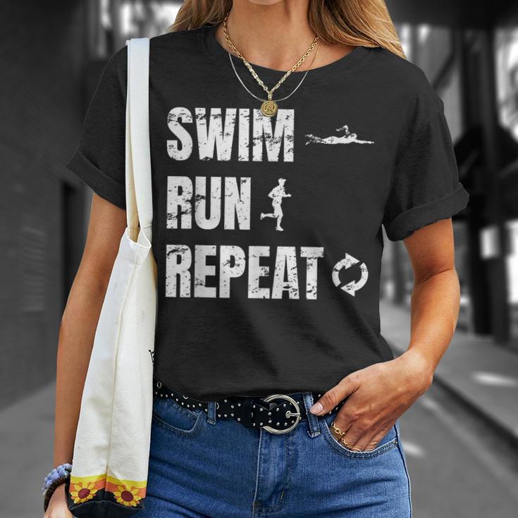 Swimrun Endurance Sports Swimming Running Swim Run T-Shirt Gifts for Her