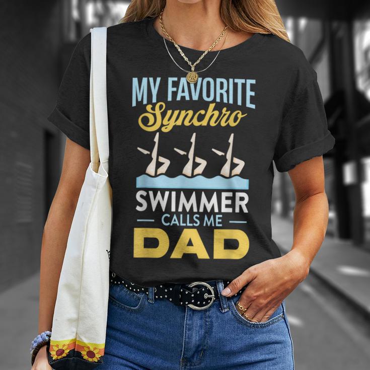 Synchronized Swimming Dad Favorite Synchro Swimmer Artistic T-Shirt Gifts for Her