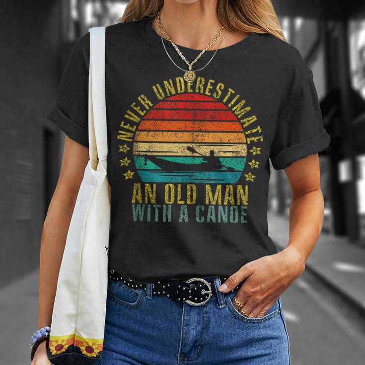 Never Underestimate An Old Man With a Canoe Retro Sleeveless T-Shirt Gifts for Her