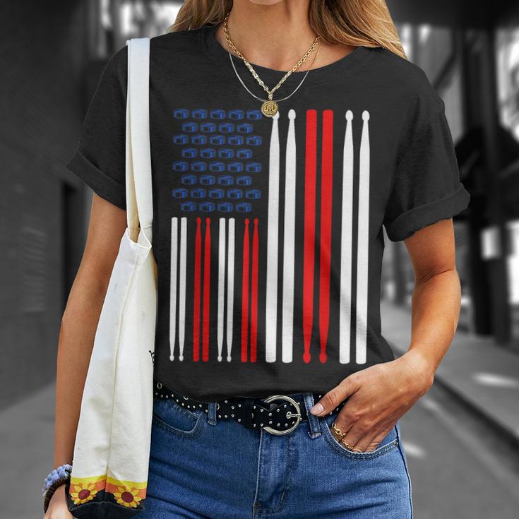 USA Flag Drummer Music Drum Kit T-Shirt Gifts for Her USA Flag Drummer Music Drum Kit T-Shirt Gifts for Her