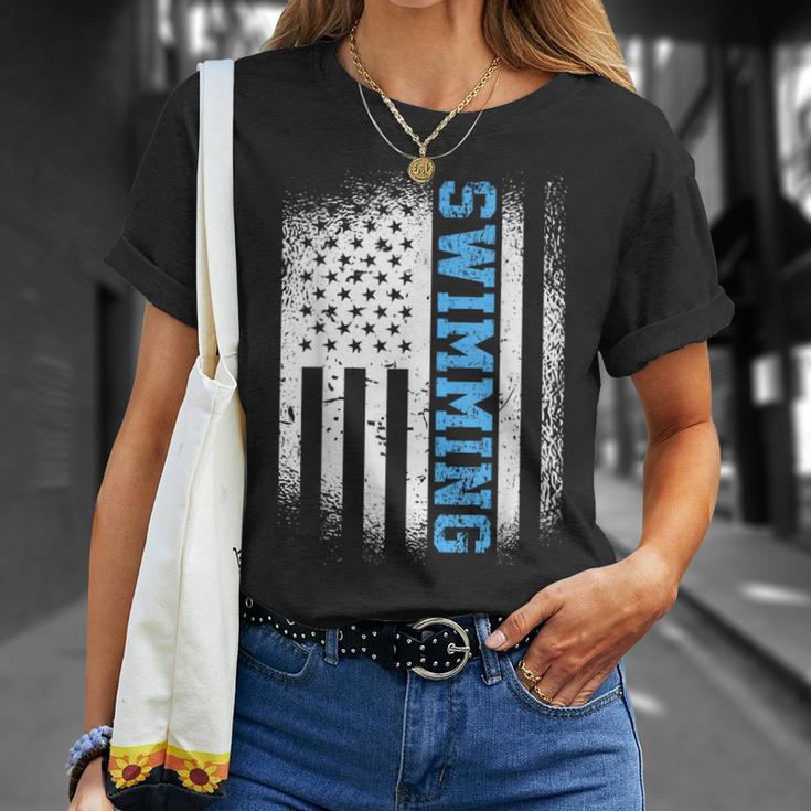 USA Flag Swimming Swim American Swimmer T-Shirt Gifts for Her USA Flag Swimming Swim American Swimmer T-Shirt Gifts for Her