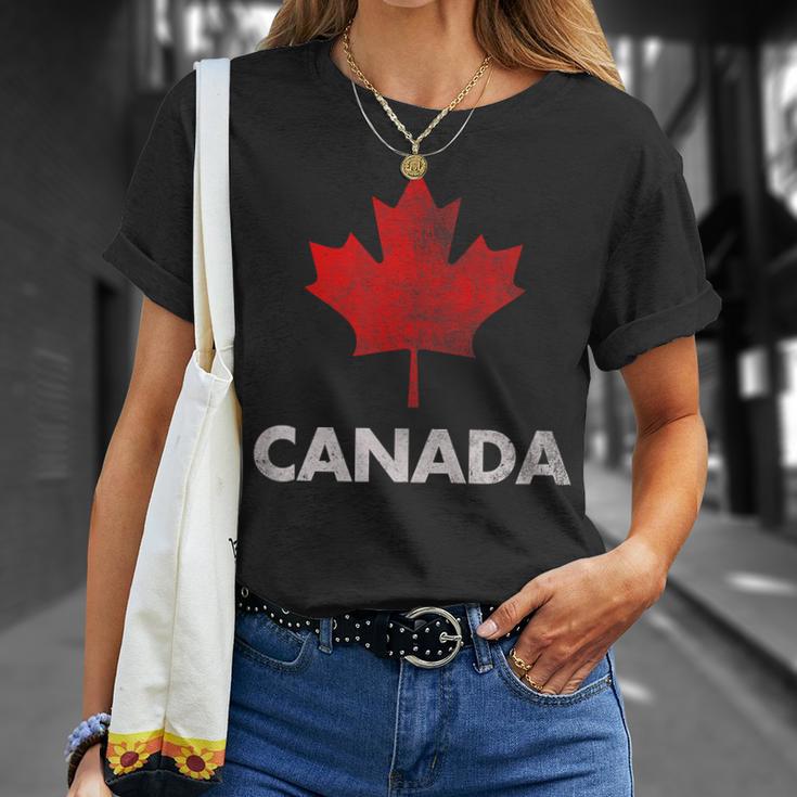 Vintage Retro Canadian Maple Leaf Camisa Canada Bandera Camiseta unisex Regalos para ella