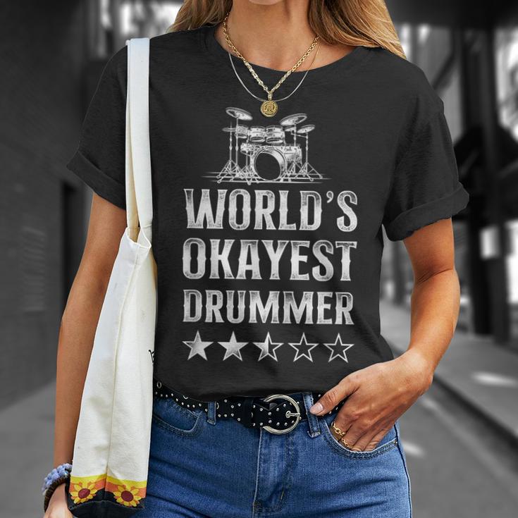 Vintage World'S Okayest Drummer Drum Kit T-Shirt Gifts for Her Vintage World'S Okayest Drummer Drum Kit T-Shirt Gifts for Her