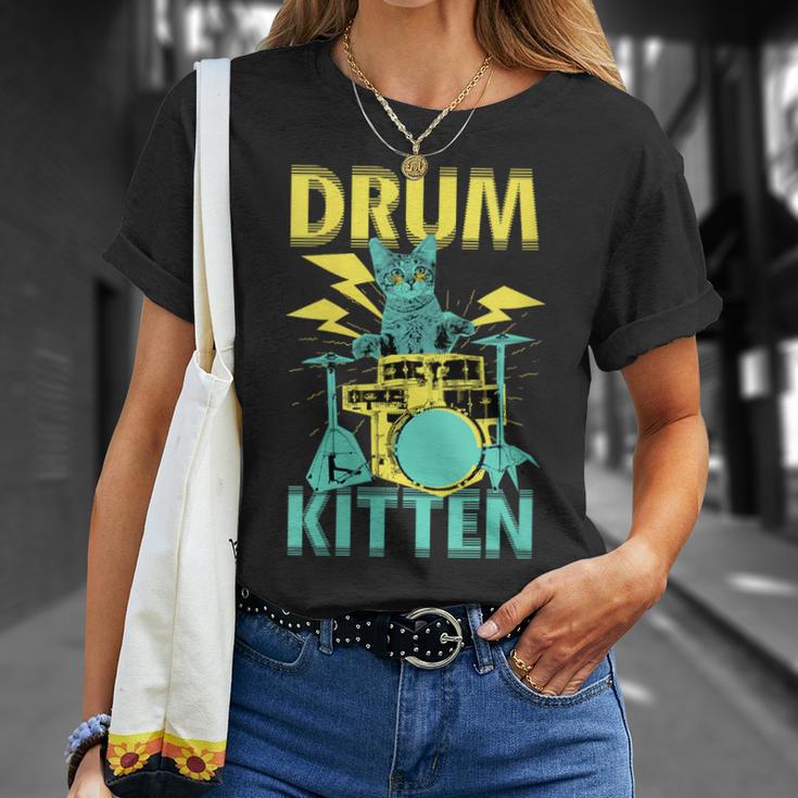 Women's Cute Drummer Cat Drum Kitten T-Shirt Gifts for Her