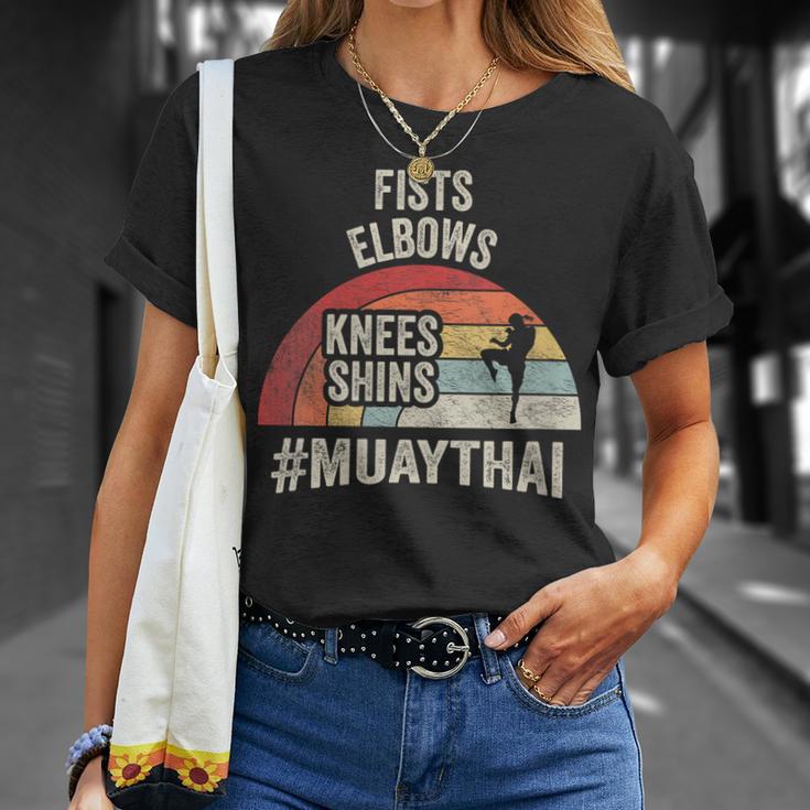 Women's Retro Muay Thai Martial Arts Fighter Graphic T-Shirt Gifts for Her