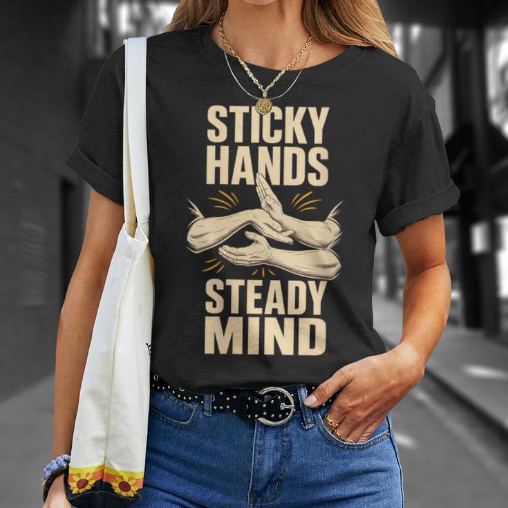 Women's Sticky Hands Steady Mind Muay Thai Boxing T-Shirt Gifts for Her
