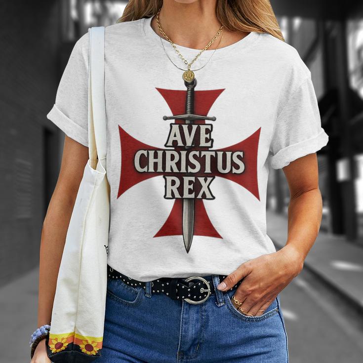 Ave Christus Rex Croix Templière T-Shirt Cadeaux pour elle
