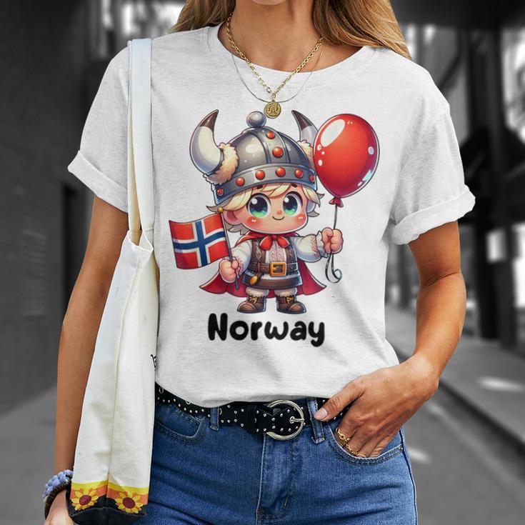 Bandera De Noruega Para Niños De Noruega Bandera Noruega Para Niñas Camiseta unisex Regalos para ella