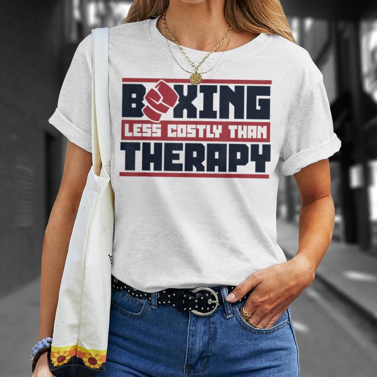 Boxing Less Costly Than Therapy Muay Thai Boxing T-Shirt Gifts for Her