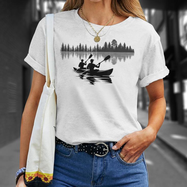 Canoe Silhouette Forest Lake Reflection T-Shirt Gifts for Her Canoe Silhouette Forest Lake Reflection T-Shirt Gifts for Her