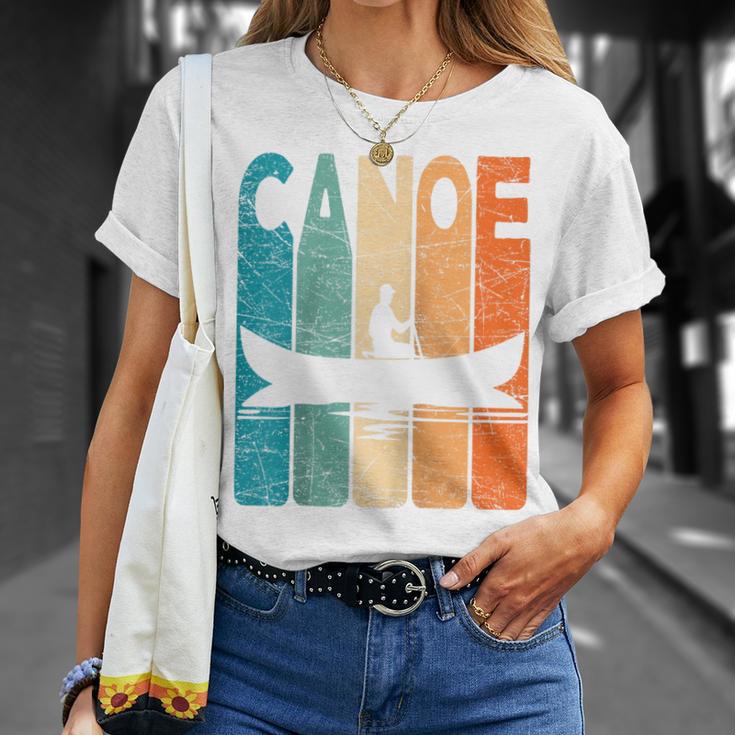 Canoe Vintage Canoeing Retro Canoe Paddling Raglan Baseball Tee T-Shirt Gifts for Her