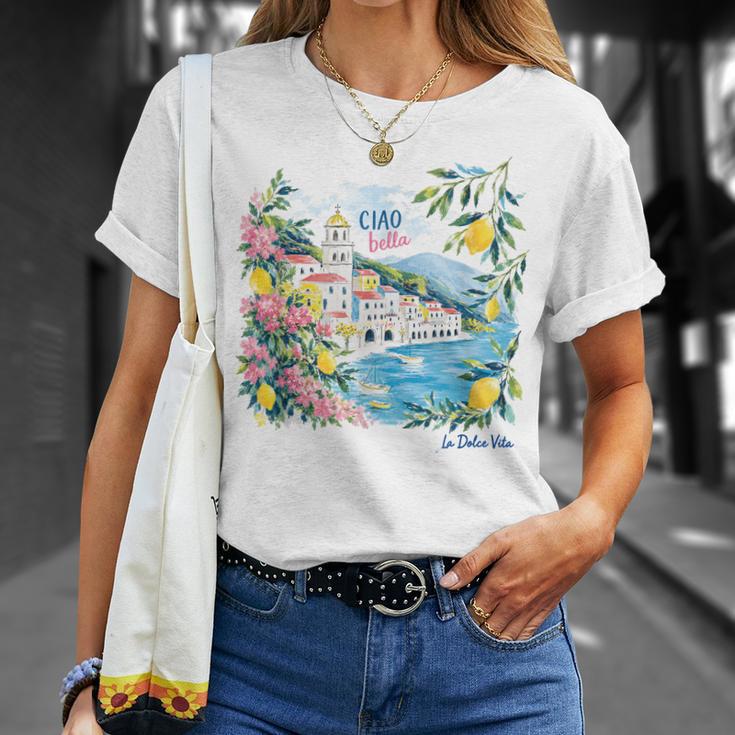 Ciao Bella La Dolceita Graphique Côte Amalfitaine Italie T-Shirt Cadeaux pour elle