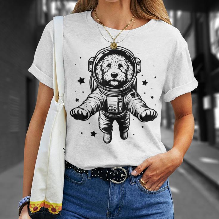 Dog Dad Mompace 宇宙飛行士ゴールデンドゥードル Tシャツ 彼女への贈り物