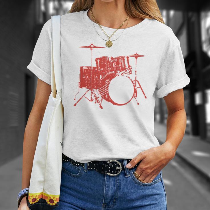 Drum Kit Drummer Band Musical Instrument Rock Music T-Shirt Gifts for Her Drum Kit Drummer Band Musical Instrument Rock Music T-Shirt Gifts for Her