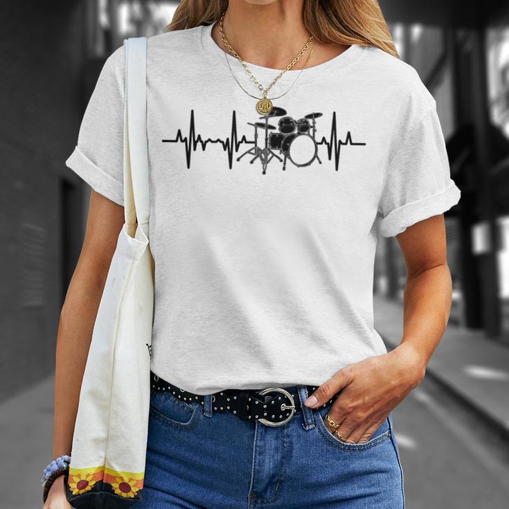 Drum Kit Pulse Line Rock Artist Drum Set T-Shirt Gifts for Her Drum Kit Pulse Line Rock Artist Drum Set T-Shirt Gifts for Her