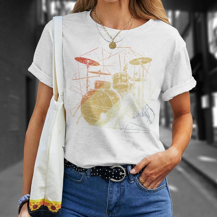 Drum Kit Retrowave Drums T-Shirt Gifts for Her